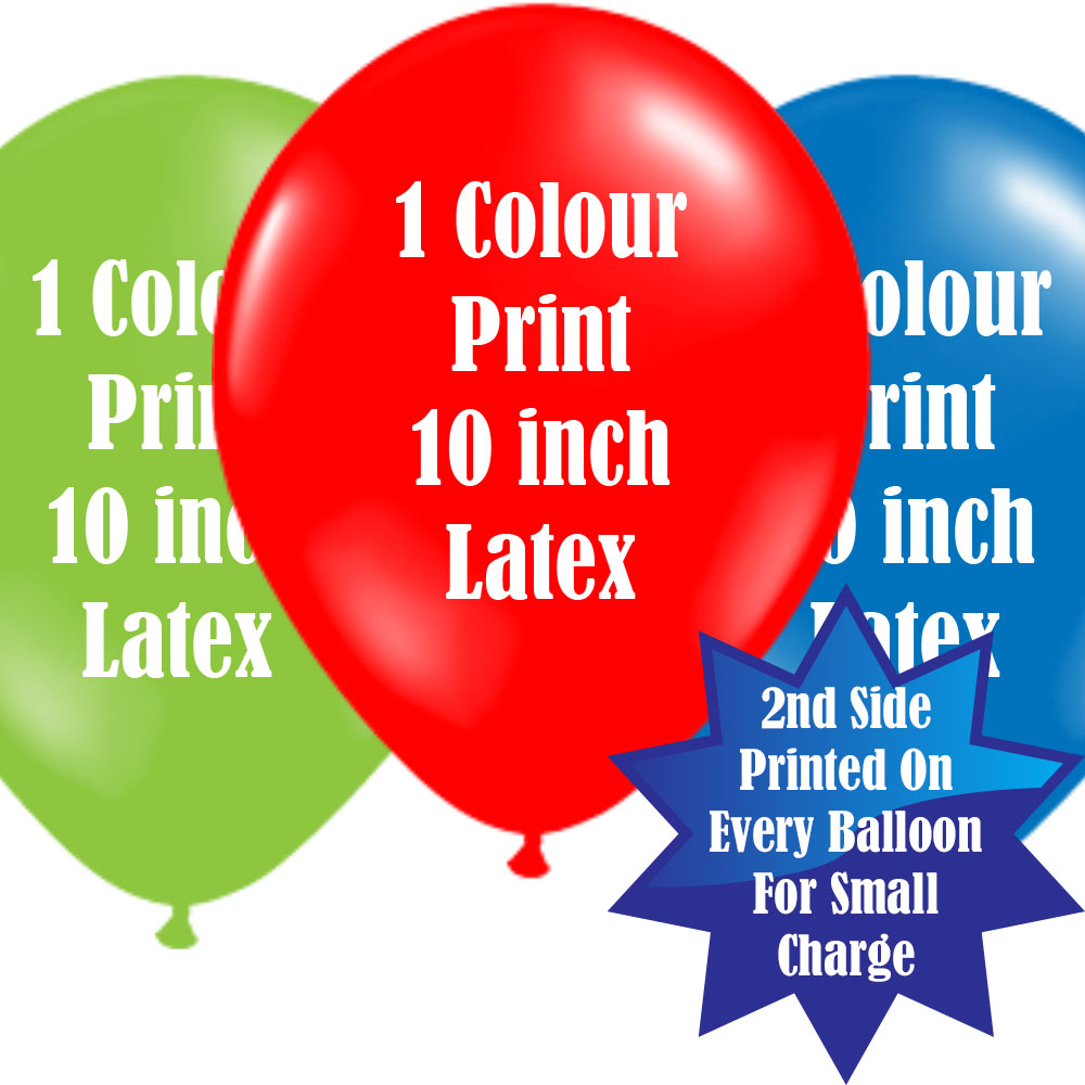 10 Inch Logo Upload Printed Latex Balloons - 1 Ink Colour